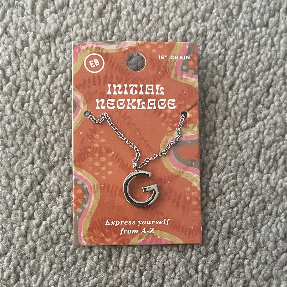 EARTHBOUND Silver Initial G Necklace